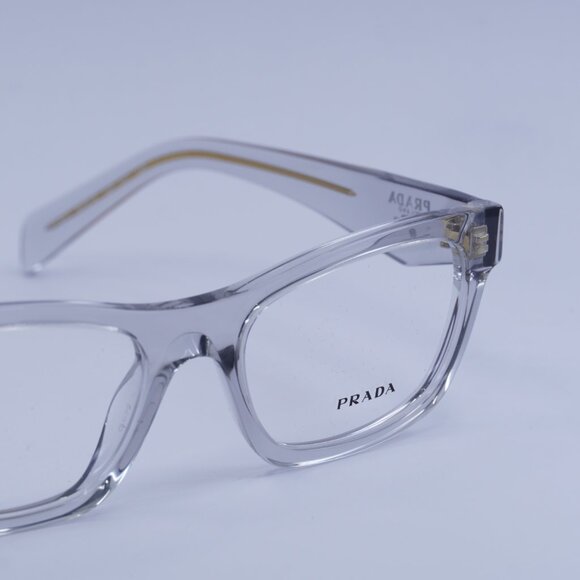 Prada PRB01V 12R1O1 Eyeglasses Transparent Grey 52mm Cat Eye Frame - Picture 3 of 10